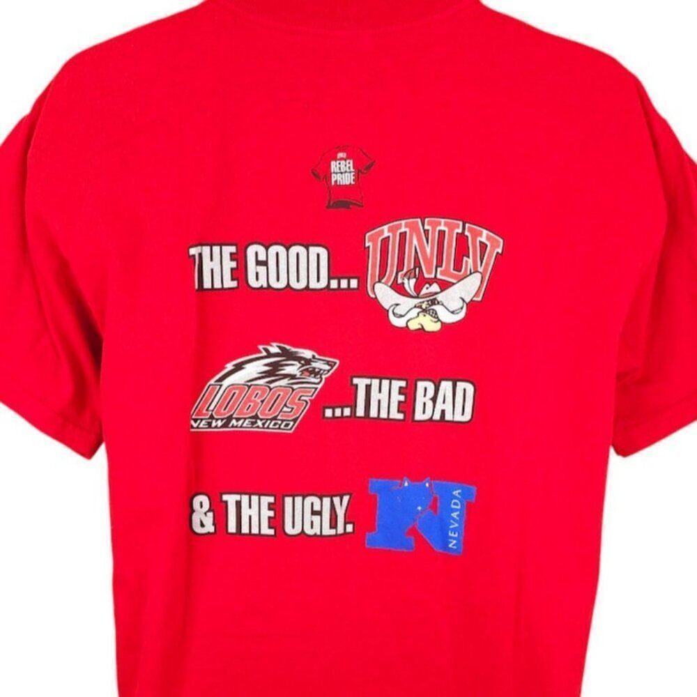 Vintage UNLV Rebels T Shirt Mens Size Large Y2K Code Red Good Bad & The Ugly